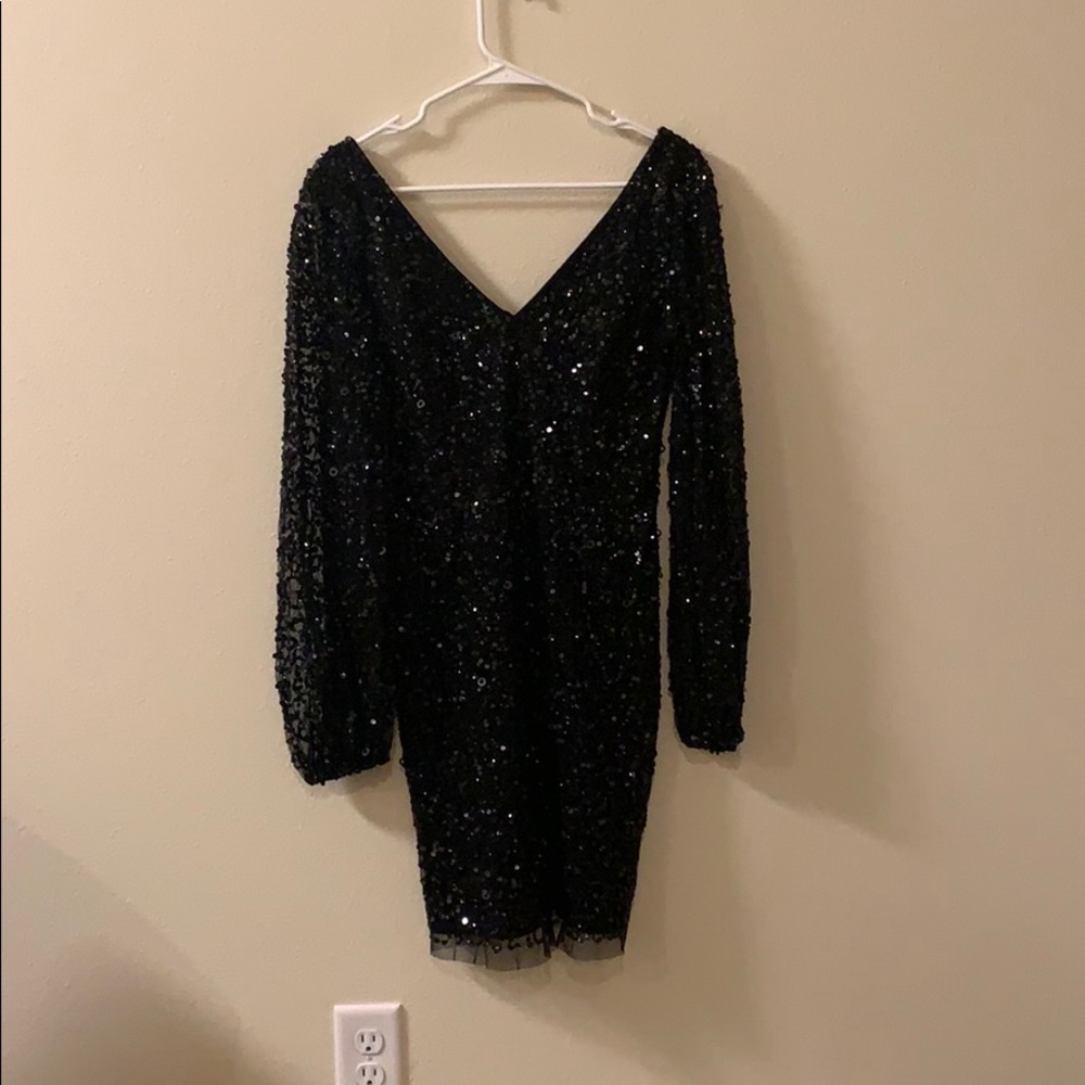 Adrianna Papell Black all sequin dress